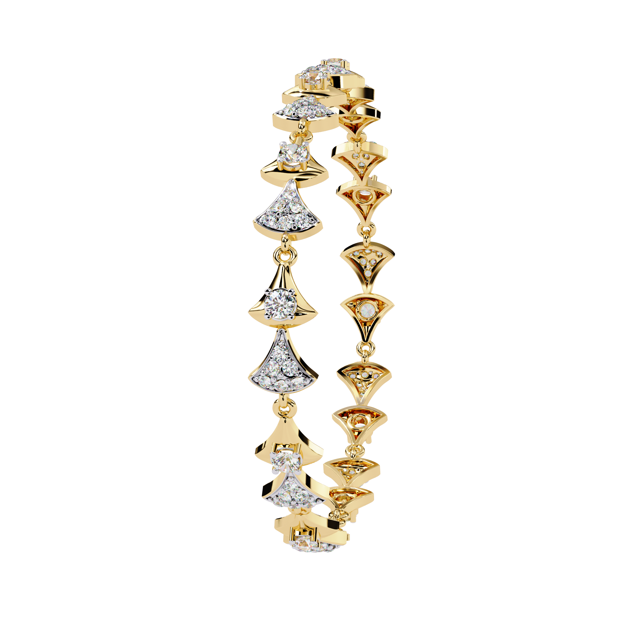 Solitairekart 1.26ct Fan-shaped Natural Diamond Bracelet-HI Color, VS-SI Clarity